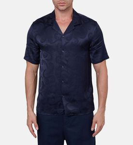 قميص قصير الأكمام بنقشة ريش