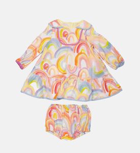 فستان قصير بطباعة مغسولة