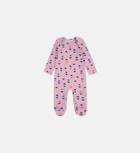 Bobo Choses Colorful Face Pattern Snap Buttons Long-sleeve Sleepsuit, Packshot View
