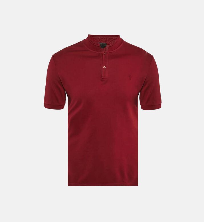 Alexander Mcqueen Burgundy Cotton Pique Polo T-shirt Preowned