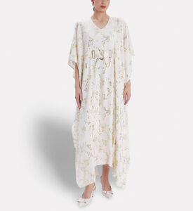 Poca and Poca Gold-tone Chain Belt Floral-embroidered Gown, Model View