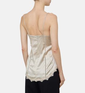 بلوزة دياندرا ساتان مزينة بدانتيل