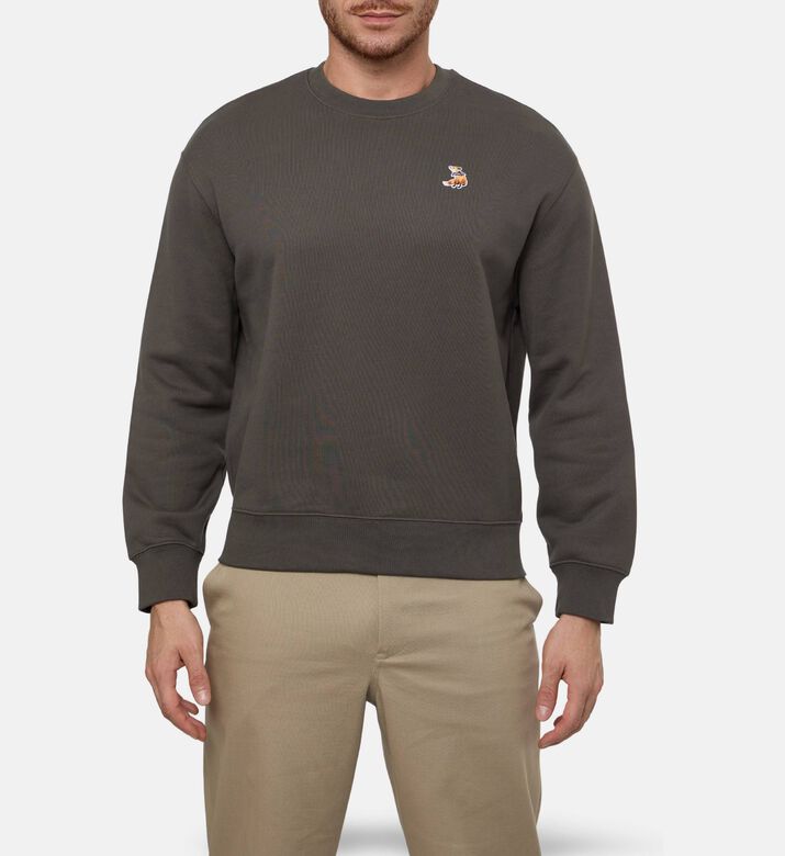 Maison Kitsune Embroidered Cuffed Sleeves Sweatshirt, Model View