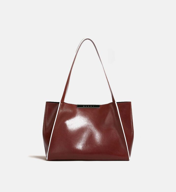 Leather Magnetic Closure Shoulder Bag