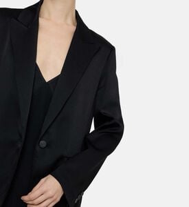 Shimmering Satin Single Button Blazer Shimmering Satin Single Button Blazer