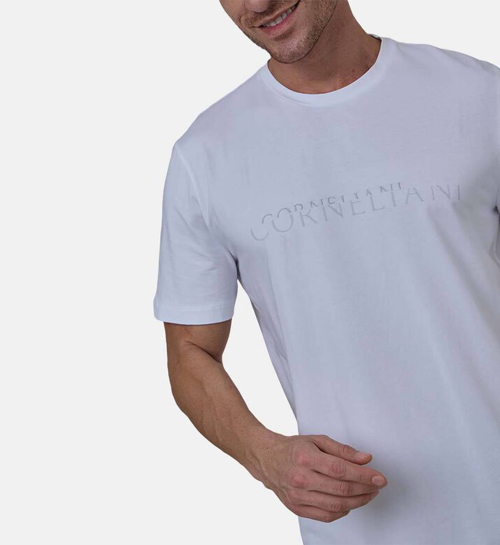 تيشيرت جيرسيه بياقة مستديرة مطاطي