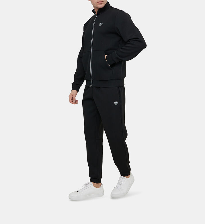 بدلة رياضية بياقة عالية برقعة لوغو