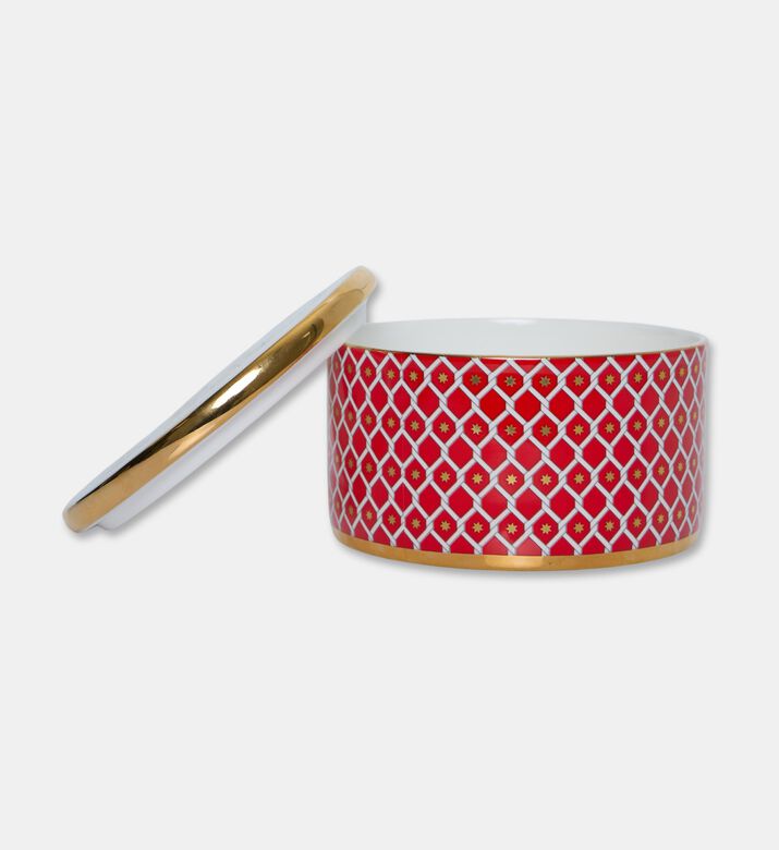 Imperial Gold-toned Trim Red Lattice Jewelry Box, Red, Packshot View