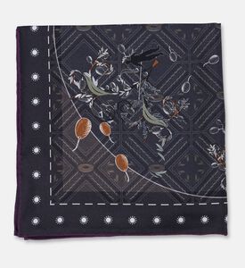 The Zeituna The Guardians Dark Dotted Borders Square Silk Scarf, Packshot View