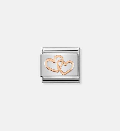 Composable Classic Rose Gold Linked Hearts Symbol