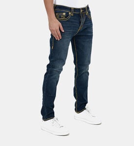 Slim-fit Contrasted Lines Denim Pants Slim-fit Contrasted Lines Denim Pants