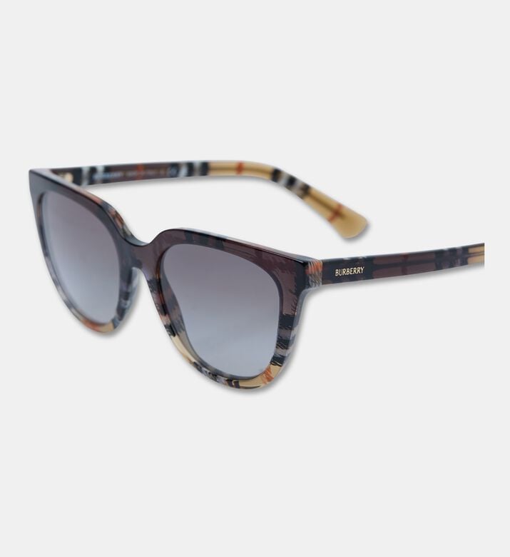 Burberry Phantos-shaped Check Pattern Sunglasses, Packshot View