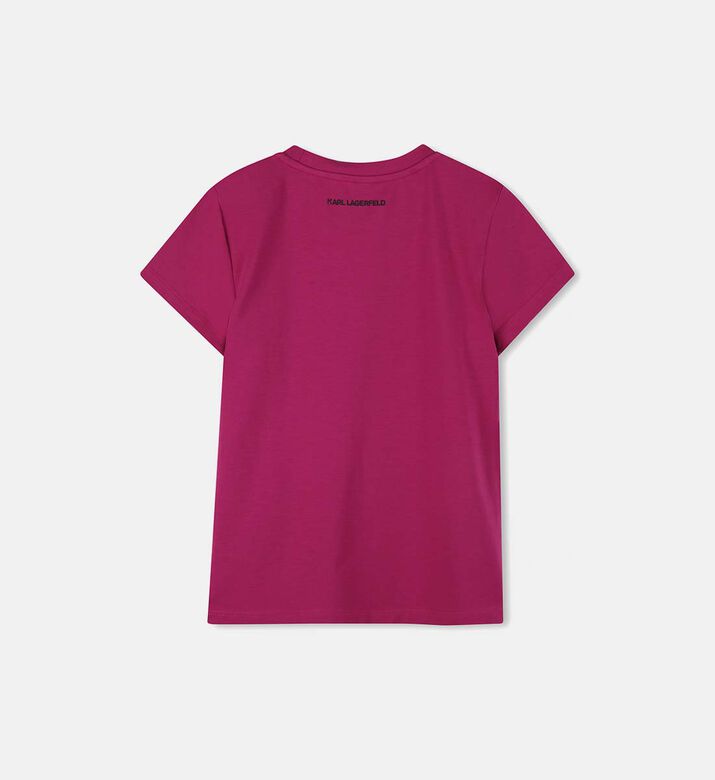 تيشيرت قصير الأكمام بشعار مزين بأحجار الراين تيشيرت قصير الأكمام بشعار مزين بأحجار الراين