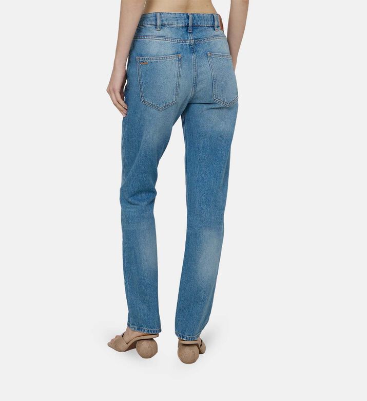 بنطال جينز عريض الساقين بخمسة جيوب