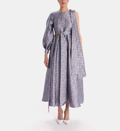 One-shoulder Flared Print Dress