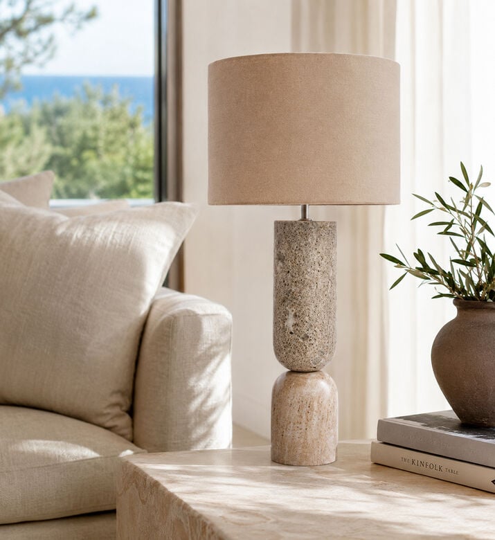 Home Deco and More Isabela 3 Pin Table Lamp, Grey, Packshot View