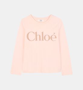 تيشيرت طويل الأكمام بطبعة شعار