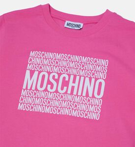 تيشيرت قطن بياقة مستديرة بطبعة شعار الماركة