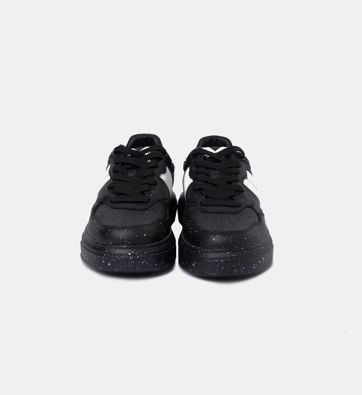 Splash-effect Lace-up Leather Sneakers Splash-effect Lace-up Leather Sneakers