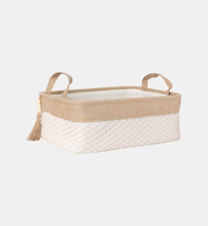 Home Deco and More Canvas Jute Storage Basket, Packshot View