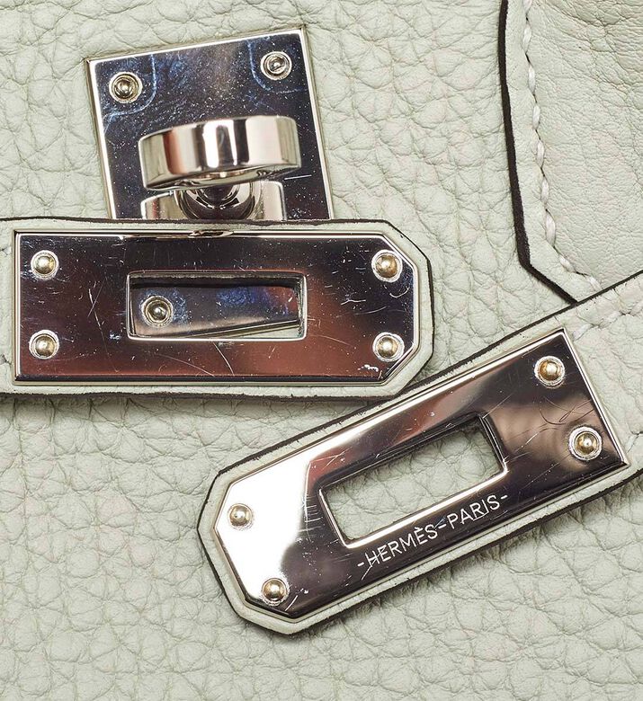 Hermès Gris Neve Togo Leather Silver-finish Birkin 25 Bag Preowned