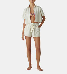 Ama Eyelet Cropped Shirt