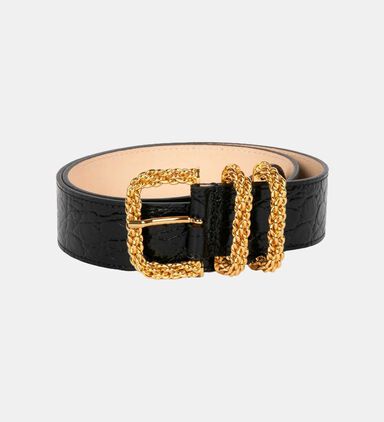 Katina Croco Embossed Leather Belt