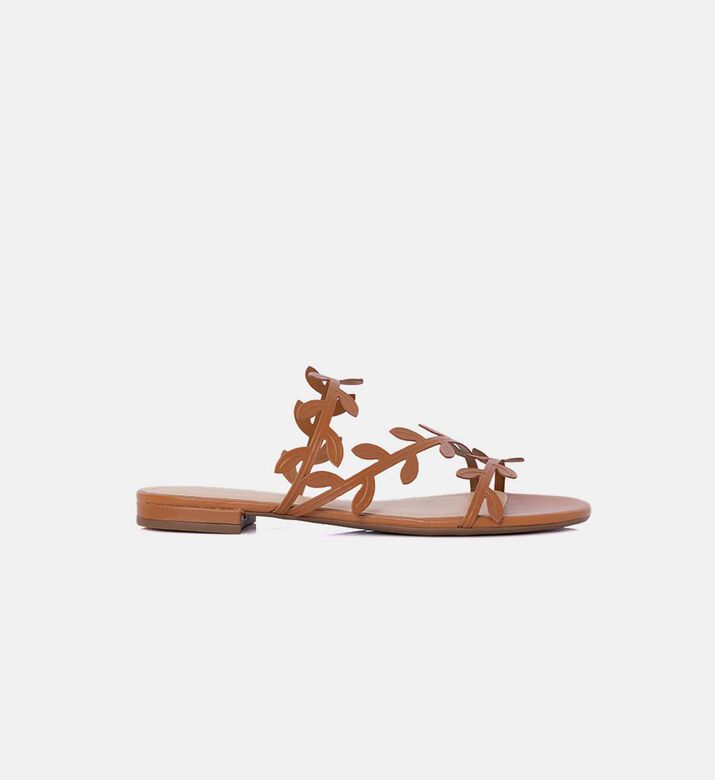 Leaf-shaped Straps Slip-on Sandals