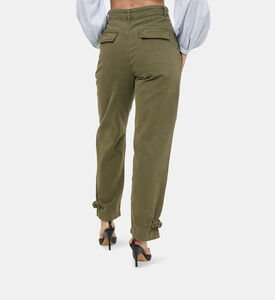 بنطال كستنائي عالي الخصر