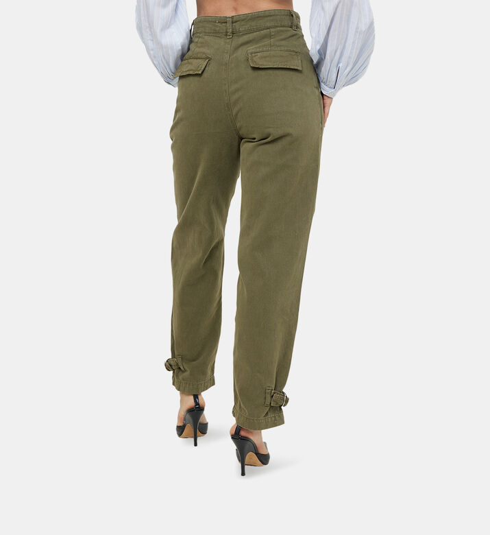 بنطال كستنائي عالي الخصر