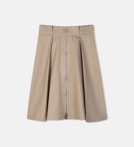 تنورة قطن بطيات واسعة بطول متوسط