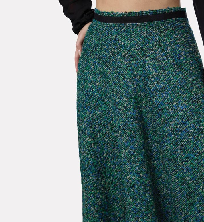 Blue For Burgundy Multicolor Woven A-line Midi Skirt, Model View