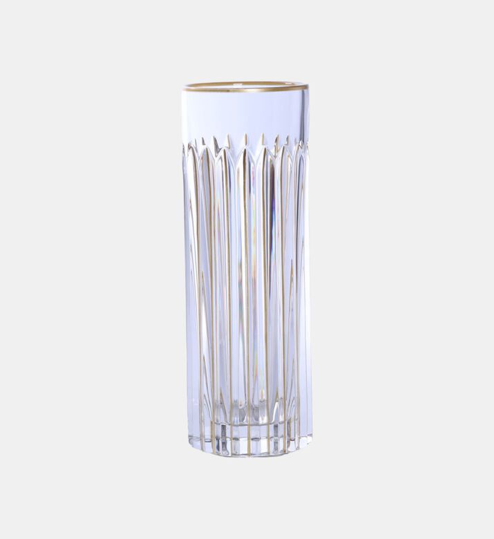 Cristal de Paris Timeless Full Gold Tube Vase, Gold, Packshot View