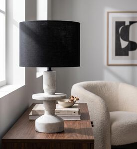 Home Deco and More Lattoo Drum Marble Table Lamp, Packshot View