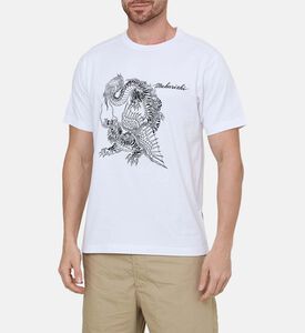 تيشيرت بأكمام قصيرة بنقشة نمر وتنين