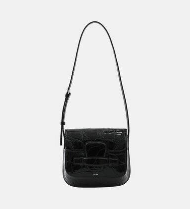 Evie Croc-embossed Shoulder Bag