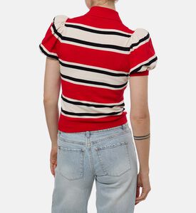 Alice and Olivia Stripe-print Puff Sleeve Top, Model View