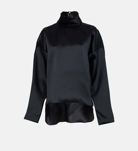 قميص بياقة عالية أورجانزا