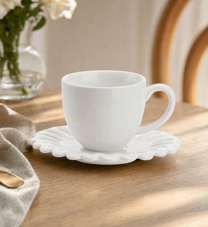Thun Giulietta Carved Saucer Coffee Cup, Model View