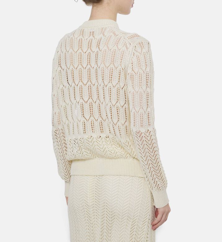 Jil Sander Zig-zag Pointelle Cardigan, Model View