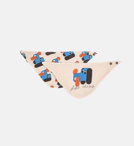 Bobo Choses All-over Dogs Pattern Snap Buttons Textured Bib Set, Packshot View