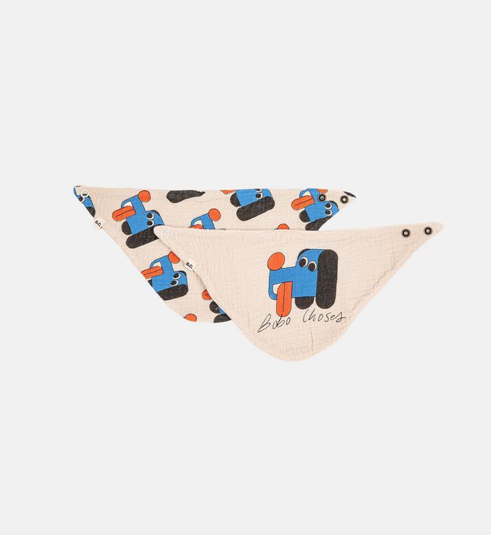Bobo Choses All-over Dogs Pattern Snap Buttons Textured Bib Set, Packshot View
