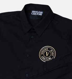 قميص بوبلين قطني بطبعة شعار الماركة