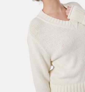 Samsoe Cropped V-neck Sweater, Model View