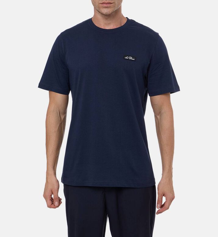 Les Deux Patch Short-sleeve T-shirt, Navy, S, Model View