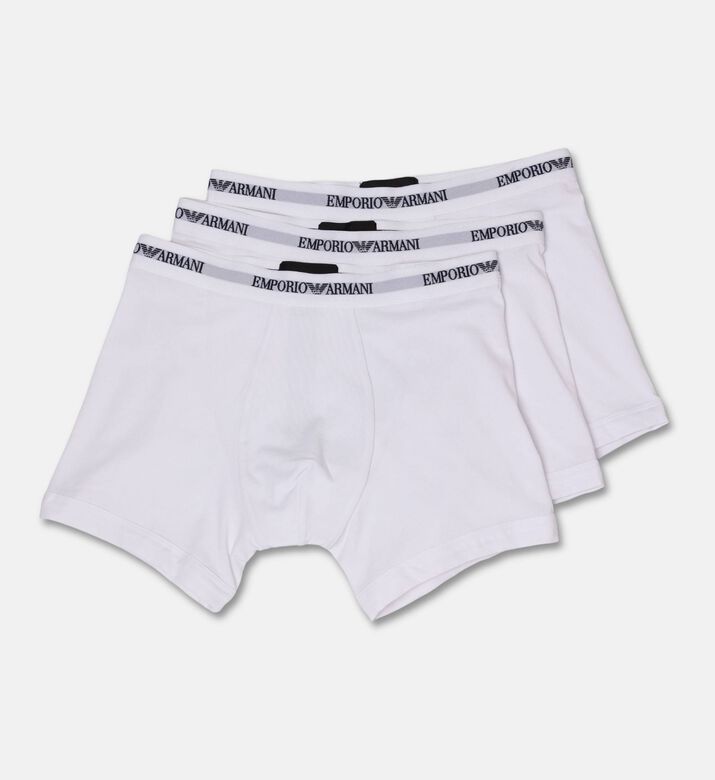 Emporio Armani Logo-waistband Trunk Briefs Set, White, Xxl, Packshot View
