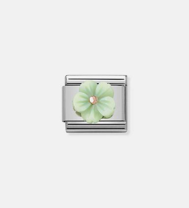 Composable Classic 9k Rose Gold Green Mother-of-pearl Flower