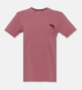 Isabel Marant Zewel Red Lip Straight-cut T-shirt, Pink, M, Packshot View