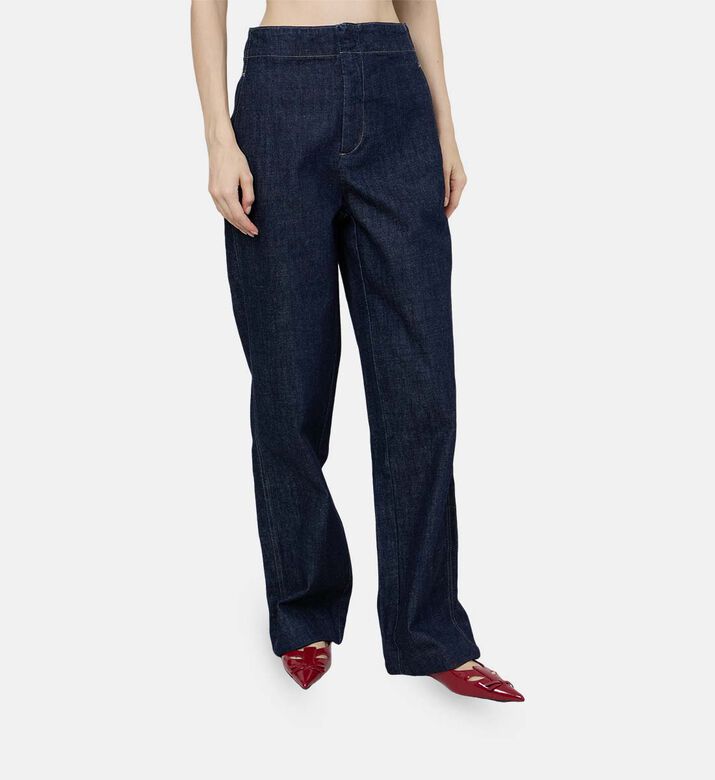 بنطال جينز بلير قماش قطن ثنائي المواد