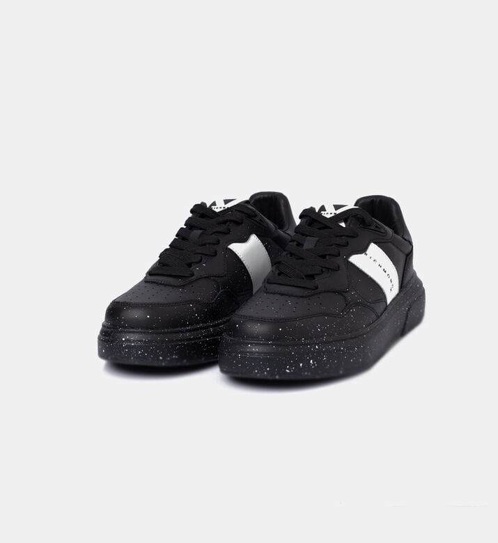 Splash-effect Lace-up Leather Sneakers Splash-effect Lace-up Leather Sneakers